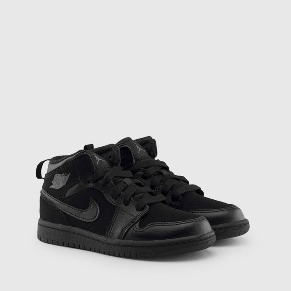 AIR JORDAN 1 MID PS 'BLACK DARK GREY'- preschool sneakers- size 12.5